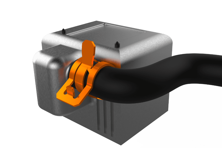 rotor clip CTB hose clamp on automotive cooling tank application