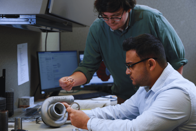 rotor clip engineers looking at an application
