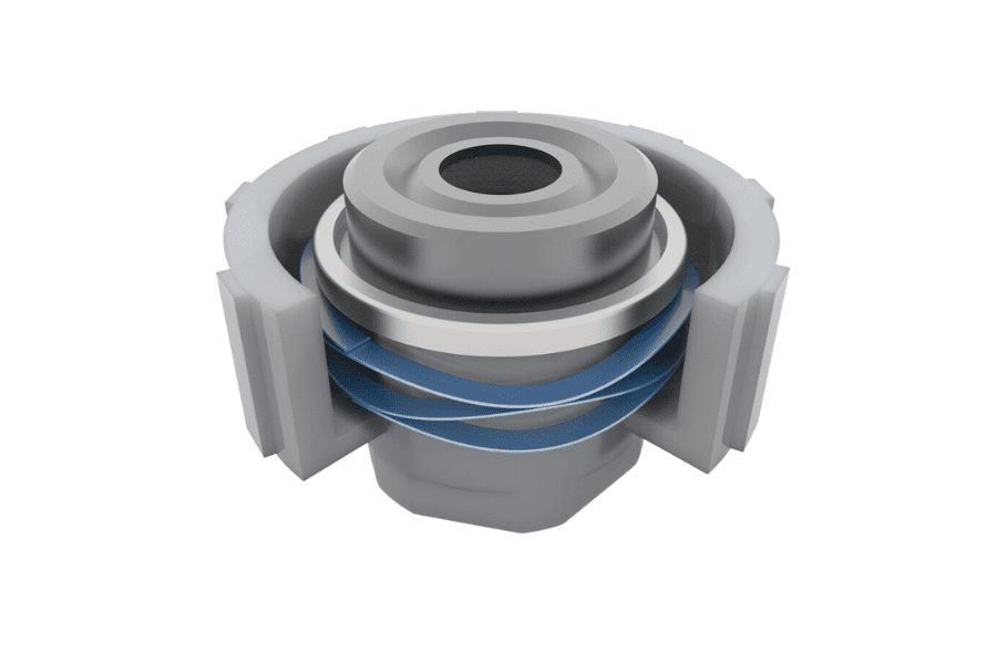 An image displaying a fluid filter enhanced with a wave spring, optimizing filtration efficiency by maintaining proper seal and pressure, ensuring thorough purification of fluids in industrial processes