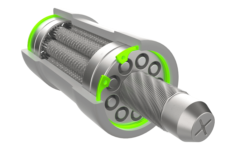 Axial circlip used to retain components in an industrial actuator assembly