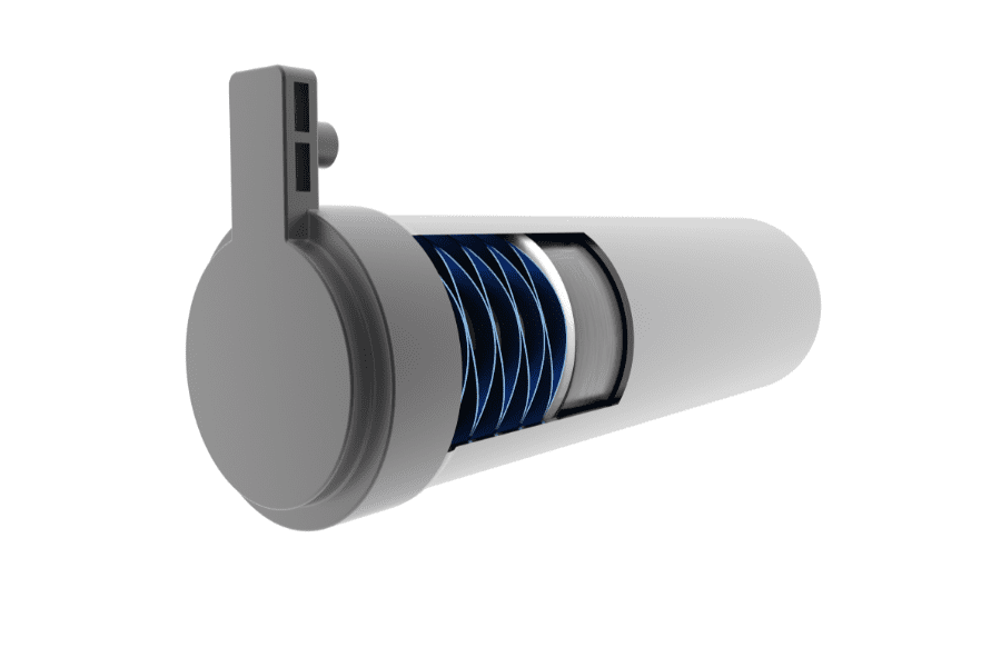An image presenting an oxygen concentrator featuring a wave spring component, contributing to its reliable and efficient operation by ensuring consistent pressure regulation for oxygen delivery