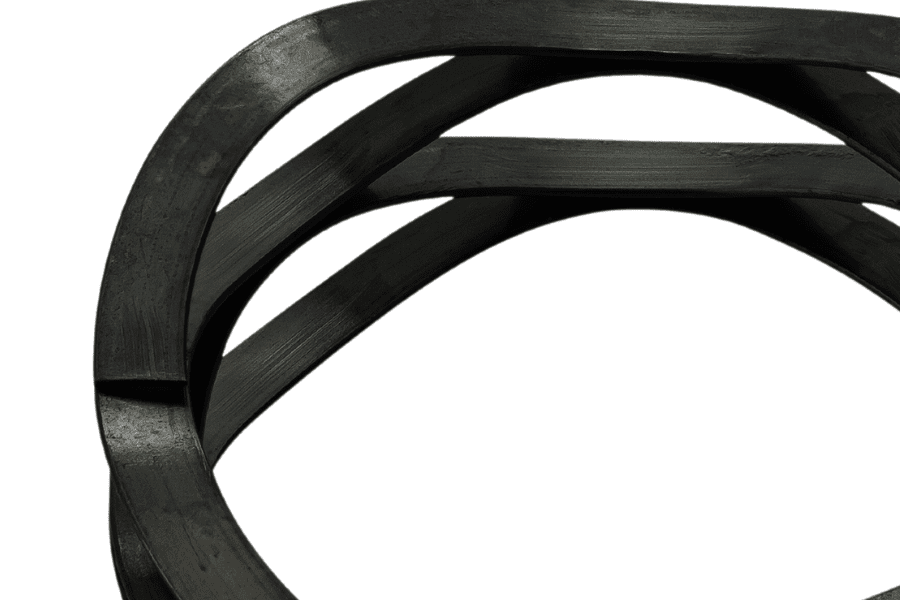 Image of a wave spring with plain ends, featuring a simple and efficient design for smooth and even force distribution in limited space applications