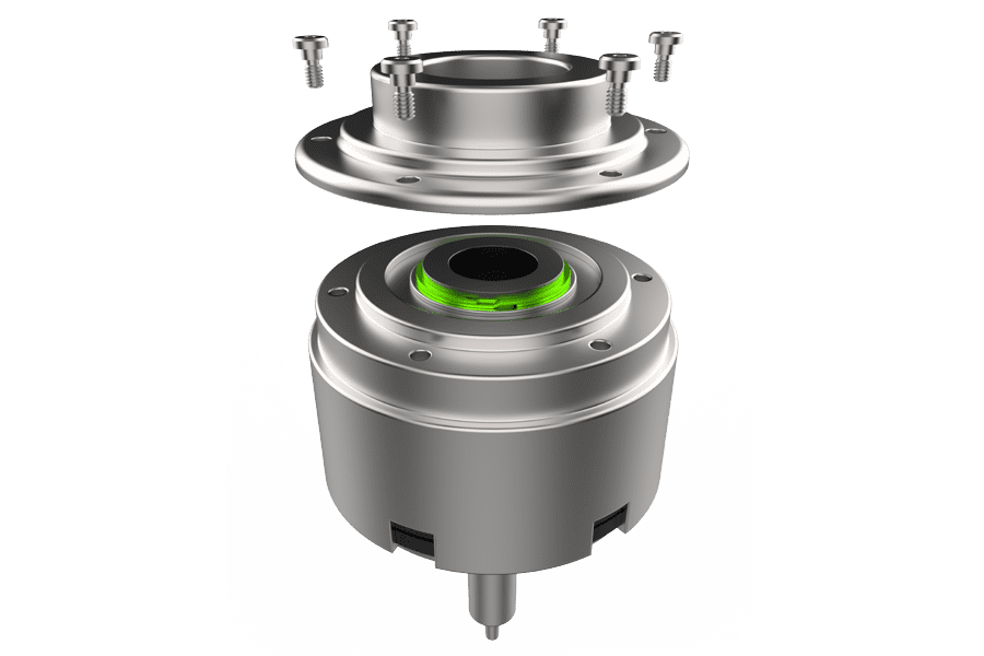 Rendered image of a retaining ring securing components within a power drill’s torque coupling assembly.