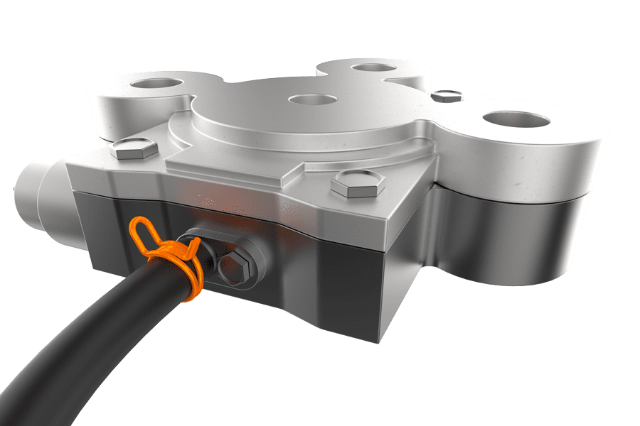 Rendered image of a hose clamp securing a hydraulic power steering hose to a metal line or fitting.