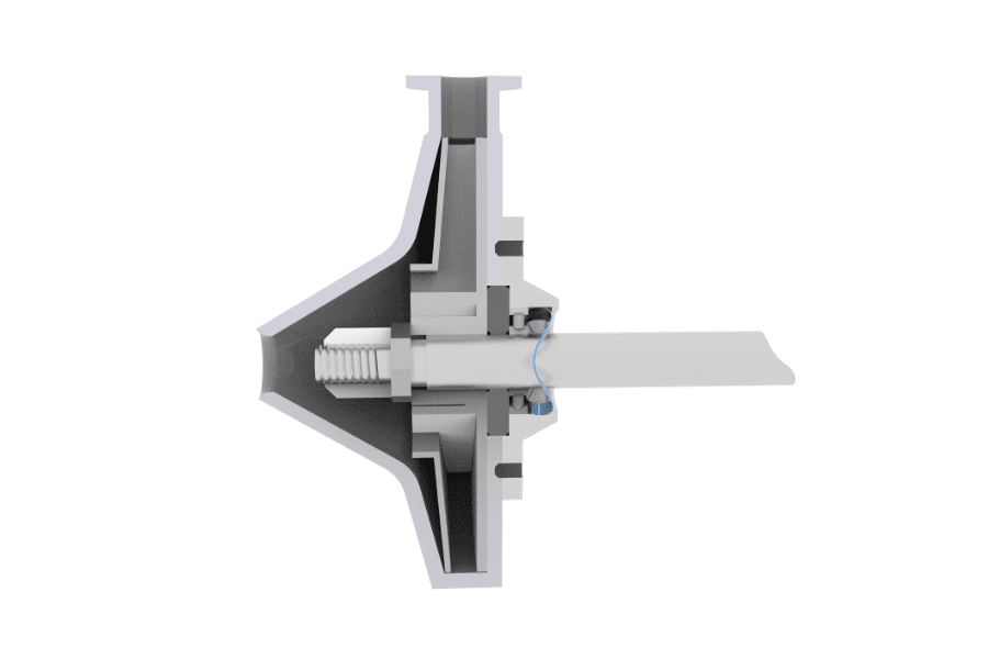 An illustration of a pump featuring a single-turn wave spring, demonstrating its application in providing consistent pressure and flow control. The wave spring ensures efficient pump operation, contributing to reliable performance and longevity in various fluid handling systems
