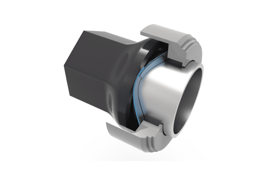 An illustration depicting a quick connector equipped with a single-turn wave spring, showcasing its efficient and reliable locking mechanism for secure connections. The wave spring ensures consistent compression, facilitating easy attachment and detachment while maintaining a tight seal for fluid or gas transfer applications