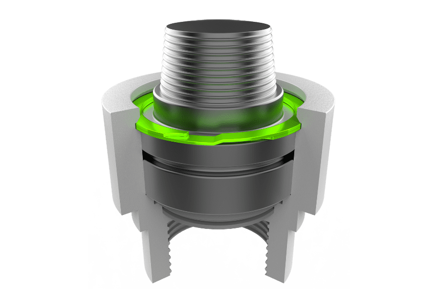 Spiral retaining ring used in a rotary union