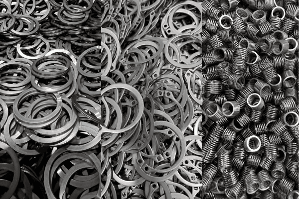 Stainless steel retaining rings and wave springs