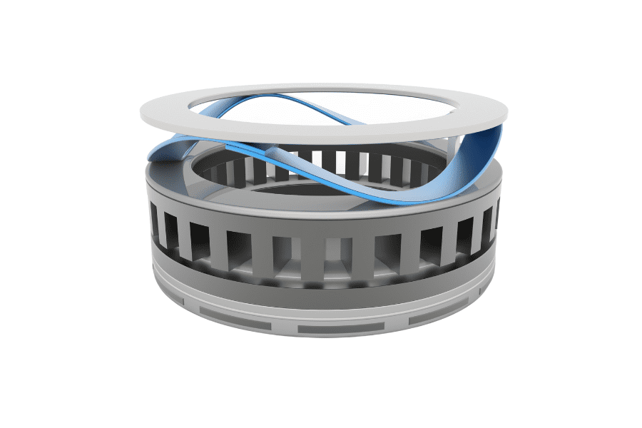 An illustration featuring an ultrasonic motor integrated with a wave spring, highlighting its role in providing precise tension control and stabilization within the motor assembly. This configuration contributes to smooth and efficient operation, particularly in high-precision applications requiring minimal vibration and noise