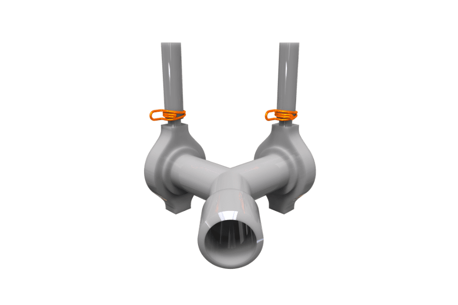 Appliance Connection with Double Wire Hose Clamps